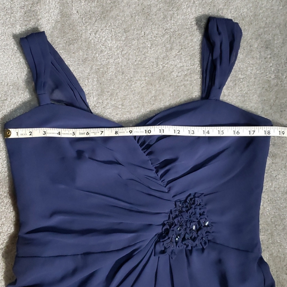 ^David’s Bridal Periwinkle Chiffon Floral Dress - Picture 13 of 14